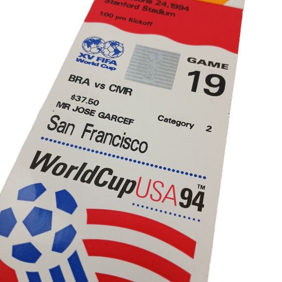 FIFA World Cup Ticket Stub – Game 19 ~ 1994 Champions Brazil vs Cameroon - Picture 2 of 9